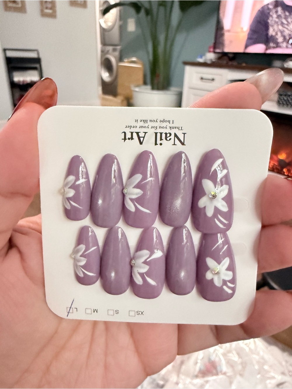Pressed Lavender Floral Press-On Nails